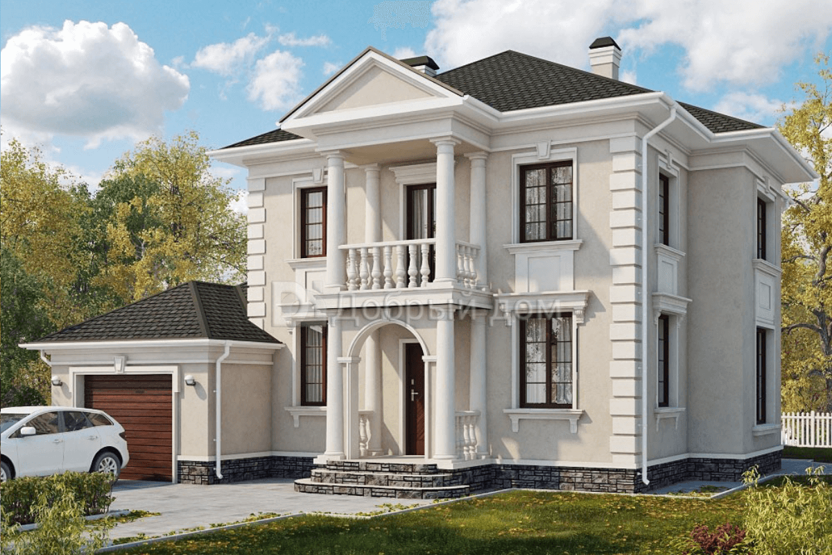 Дом в классическом стиле с колоннами